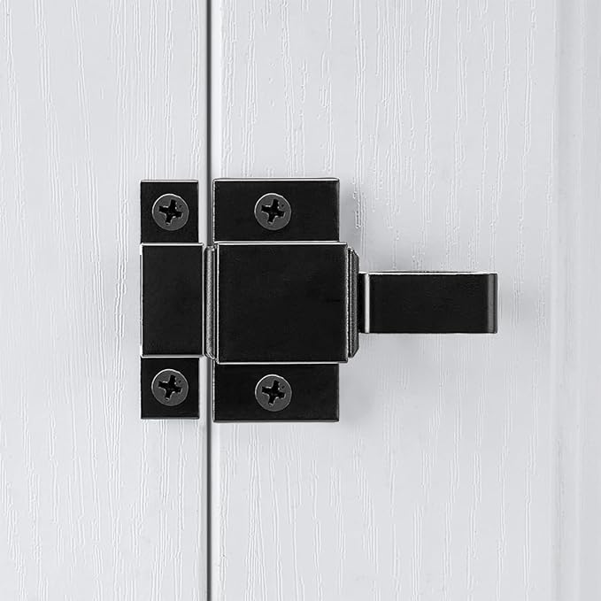 3 Packs Self-Closing Latches, Black Spring Door Lock, Aluminum Alloy Automatic Gate Latch with Spring Loaded Pin, Security Window & Cabinet Lock