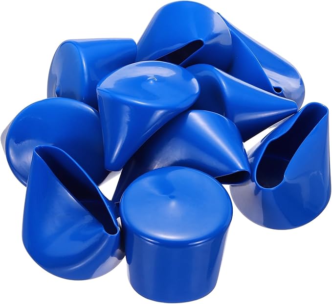 uxcell 5pcs Rubber End Caps 75mm(3 Inch) ID Vinyl PVC Round Tube Bolt Cap Cover Screw Thread Protectors Blue