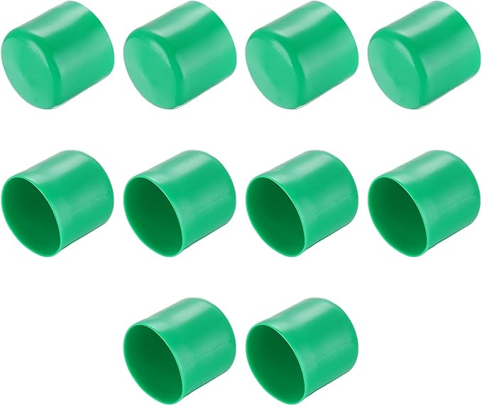 uxcell 10pcs Rubber End Caps 45mm(1 3/4") ID Vinyl Round End Cap Cover Screw Thread Protectors Dark Green