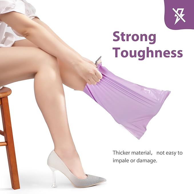 Fuxury Poly Mailers 12x15.5 Inch 500 Pcs, Bulk Shipping Bags for Clothing, Strong Adhesive Shipping Envelopes for Small Business Suppliers,Waterproof Mailers Poly Bags Mailing Envelopes Light Purple