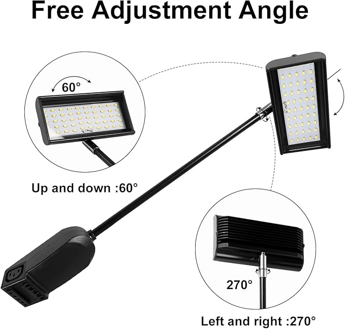Trade Show Lights LED Display and Exhibit Arm Lighting, Connectable Tradeshow Lights Included Clamps, Mounting Brackets, Power Cables, Connect Cables (2pcs Black) (Black)