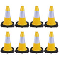 8 Pack 12 Inch Yellow Traffic Cones with Black Base, Multipurpose Road Safety Markers for Driveway, Parking Lots, Pet Training, Kids Games (8, Yellow, 12 Inch)