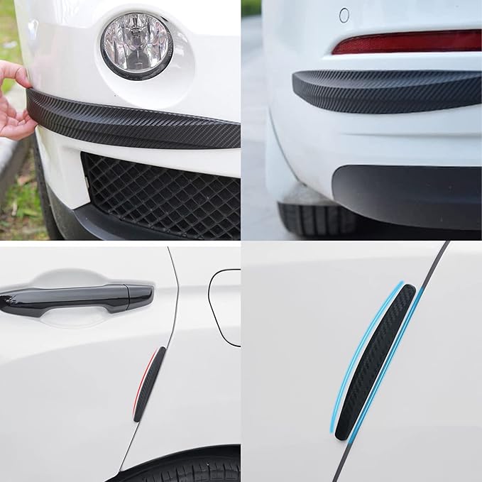 8 Packs Anti-Collision Patch Car Bumper Guard Strip Anti-Scratch Bumper Protector Trim Universal Rear Bumper Protector Car Door Edge Guards Car Side Door Edge Guards Protector (Black)