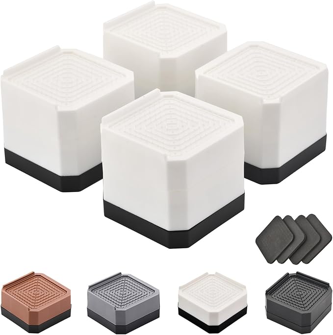 Bed Risers Furniture Risers Heavy-Duty Rectangular Adjustable Block Lift to 3 inches and 4.3 inches Desk, Sofa, Chair Legs, Refrigerator, Washing Machine Support up to 4000 pounds