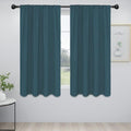 Easy-Going Rod Pocket Blackout Curtains for Bedroom, Room Darkening Window Curtains for Living Room, Thermal Insulated Noise Reduction Solid Window Drapes, 2 Panels(42x63 in, Bluestone)