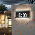 Custom Solar Address Sign for Outside, LED Backlit House Number Sign, Personalized Waterproof Metal Address Plaque, Illuminated Lighted House Numbers for Home