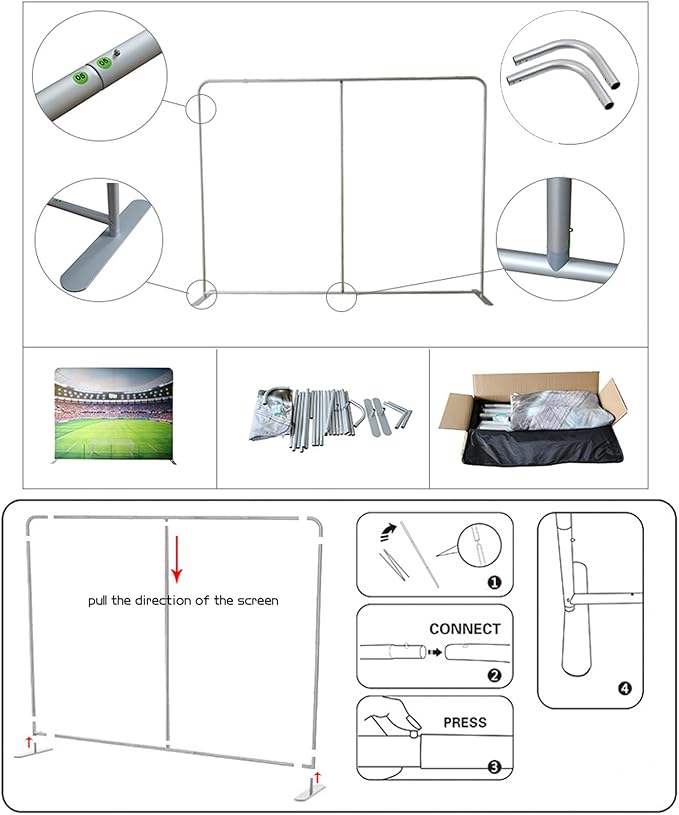 Custom Tension Fabric Display Backdrop, Step and Repeat Stand Banner For Events, Trade Show,Display Backdrop Booth, Weddings And Advertising