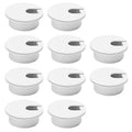 10 Pcs Desk Grommet 1-1/2" / 38 mm, Desk Cord Hole Cover, Cable Grommet ABS Plastic, Desk Hole Grommet for Home & Office Pc, Detachable Cable Cord Organizer-White