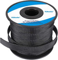 100Ft-3/8inch PET Expandable Braided Wire Sleeving,Wire Loom Cable Sleeve for TV,Computer,Home Theater,Automotive,Home Industrial,Electrical Wires,Chemical,Protect Cat from Chewing Cords,Black