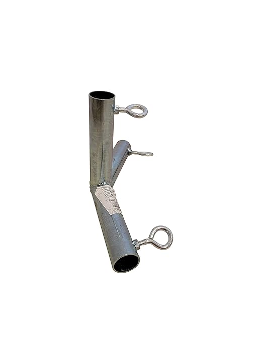 3/4" Canopy Frame Connector Fitting with Eye Bolt (Receives 3/4" Diameter Pipe) (3-Way Top Angle, Silver)