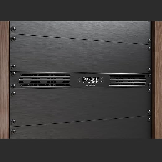AC Infinity CLOUDPLATE T1-N, Rack Mount Fan Panel 1U, Intake Airflow, for Cooling AV, Home Theater, Network 19” Racks