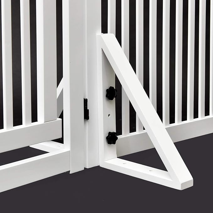 WELLAND Triangle Support Feet Set of 2 for 360 Degree Configurable Gate Collection, Solid Pine Wood, Easy to Install, 2 Pairs of Safety Fence Feet for Freestanding Pet Gates, White (Only Feet)