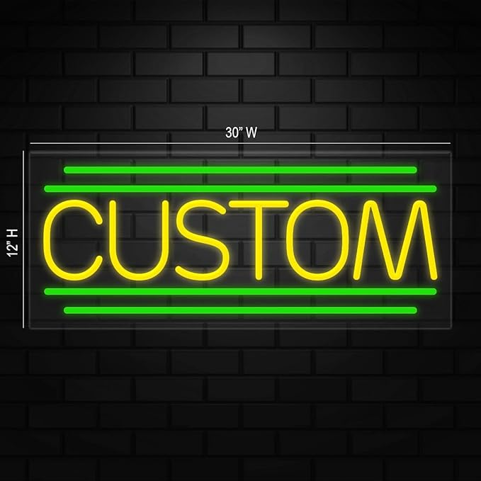 Custom Neon Sign for Retail Displays | Value priced LED Flex Neon | Electronic Light Up LED Sign for Windows/Walls | 30"W x 12"H x 1"D