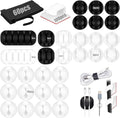 190 PCS Silicone Cord Holder Set with 100 x Type R Cable Clips 30 x Multi-Type Adhesive Cable Clips 60 x 6inch Reusable Fastening Cord Ties Wire Organizer for Nightstand Desk Office or Ethernet Cable