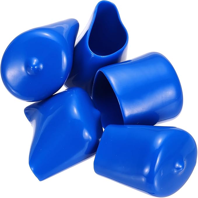 uxcell 5pcs Rubber End Caps 32mm(1.3 Inch) ID Vinyl PVC Round Tube Bolt Cap Cover Screw Thread Protectors Blue