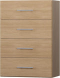 ROOMTEC 25.5" 4 Drawer Short Tower Closet Unit, Modular Closet System with Drawers and Shelf, Wardrobe Organizer for Bedroom or Walk-in Closet, Wall Mounted, Customizable Clothes Storage Unit, Wood