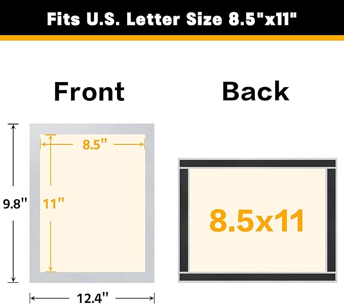 20Packs Magnetic Sign Holder 8.5x11 for Fridge & Metal Surfaces - Magnetic Frames with File/Paper/Document Holder - Photos/Pictures/Posters Frame for Commercial Offices/Stores (Silver)