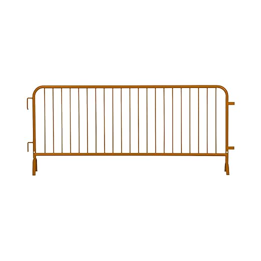 Angry Bull Barricades Metal Interlocking Steel Barricade (8.5 Ft. Heavy Duty, Bridge Feet, Orange Powder Coated, Set of 10)