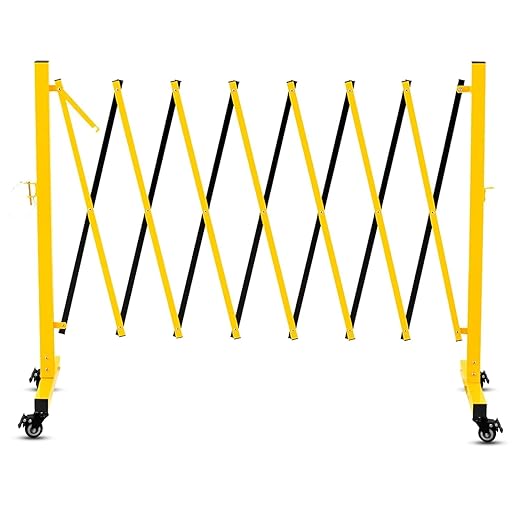 11 Traffic Barricade with Casters, Metal Expandable Barricade, Folding Security Gate, Retractable Fence Outdoor Barricade Fence for Construction Area, Traffic Control