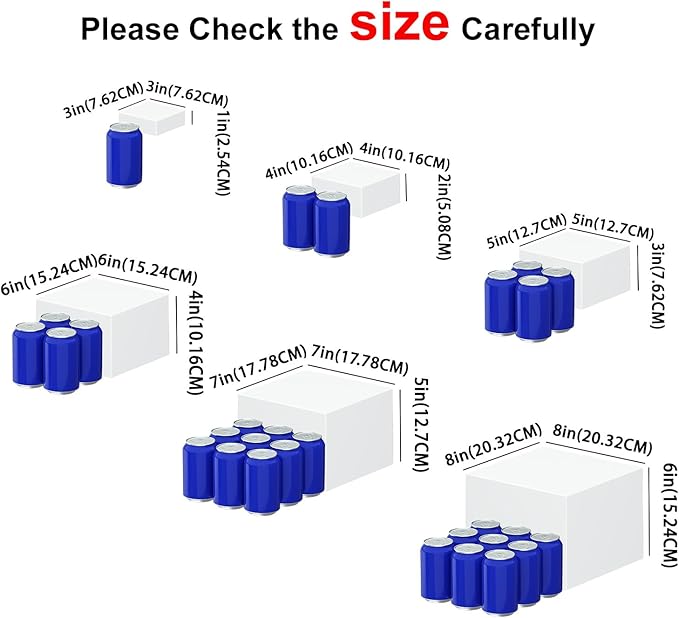6 Pcs White Acrylic Boxes for Display as Buffet Risers and Stands, Food Risers for Party, Table, including 8", 7", 6", 5", 4", 3" (Small, 6Pcs, White)