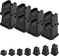 shouwuhho Bed Risers 3 inch, Furniture Risers Elevation in Heights 3 Inch Heavy Duty, Bed Lift Risers for Caster Wheels or Posts of Bed Table Couch, Support up to 6000 lbs, Black, 8 Pack