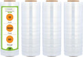 PSBM 128 Rolls 12 Inch x 1500 Feet 80 Gauge Stretch Film/Wrap, Heavy Duty Industrial Strength Clear Shrink Plastic Wrap for Moving, Packing, Shipping, Pallet Wrapping & Storage
