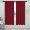 Easy-Going Rod Pocket Blackout Curtains for Bedroom, Room Darkening Window Curtains for Living Room, Thermal Insulated Noise Reduction Solid Window Drapes, 2 Panels(42x72 in, Christmas Red)