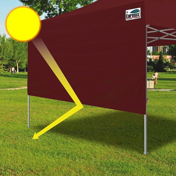 Eurmax USA 10ft Instant Canopy SunWall Canopy Tent Sidewall for Pop Up Canopy Tent,1 Pack Removable Sidewall Only(Burgundy)