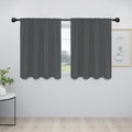 Easy-Going Rod Pocket Blackout Curtains for Bedroom, Room Darkening Window Curtains for Living Room, Thermal Insulated Noise Reduction Solid Window Drapes, 2 Panels(42x36 in, Gray)