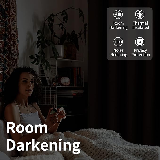 BGment Brown Sliding Door Curtain 96 Inch Long - Wide Room Darkening Room Divider Curtain for Bedroom Privacy Themral Insulated Grommet Room Separator Drape, 1 Panel, 100 X 96