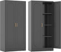 Metal Kitchen Storage Cabinets,60”Pantry Cabinet with Doors and 4 Adjustable Shelves,Tall Black Cabinet for Pantry, Laundry Room,Living Room,Dinning Room
