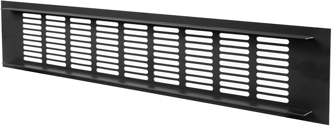 Vent Systems 16 x 3 Inch (Outer Dimensions) Air Supply Ventilation Grille - Brown Aluminum Rectangle Intake/Exhaust Door Vent Deflector - HVAC for Home Improvement Floor, Wall Duct Cover