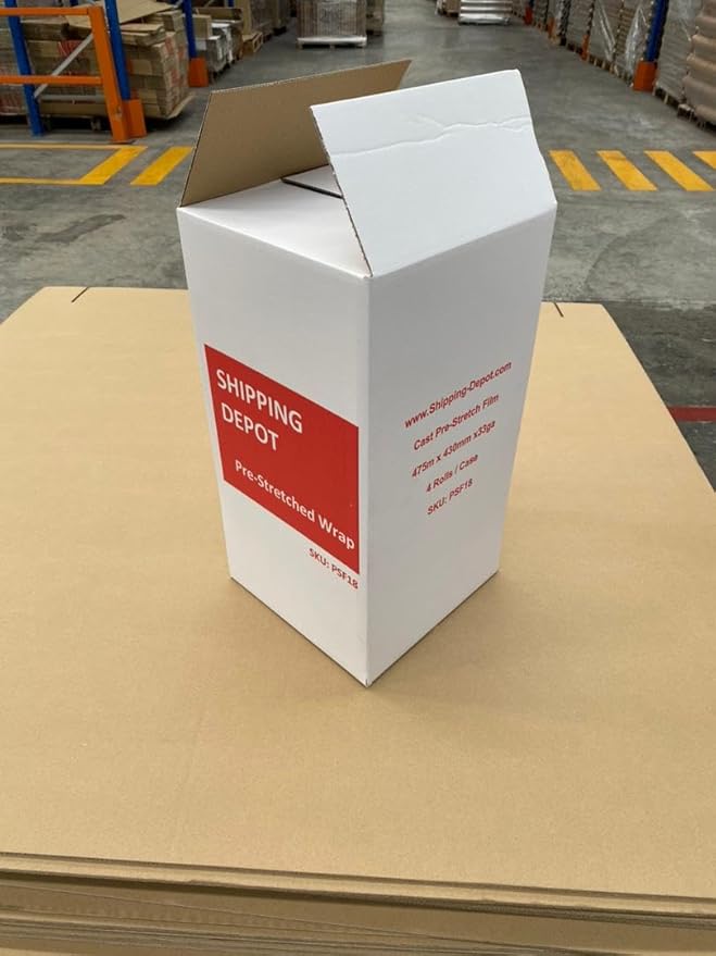 4 Rolls 18" x 1500 FT Pre-Stretched Stretch Wrap 33 Gauge (80G Equivalent) Clear Hand Shrink Pallet Wrap Film for Moving and Warehouse - Shipping Depot