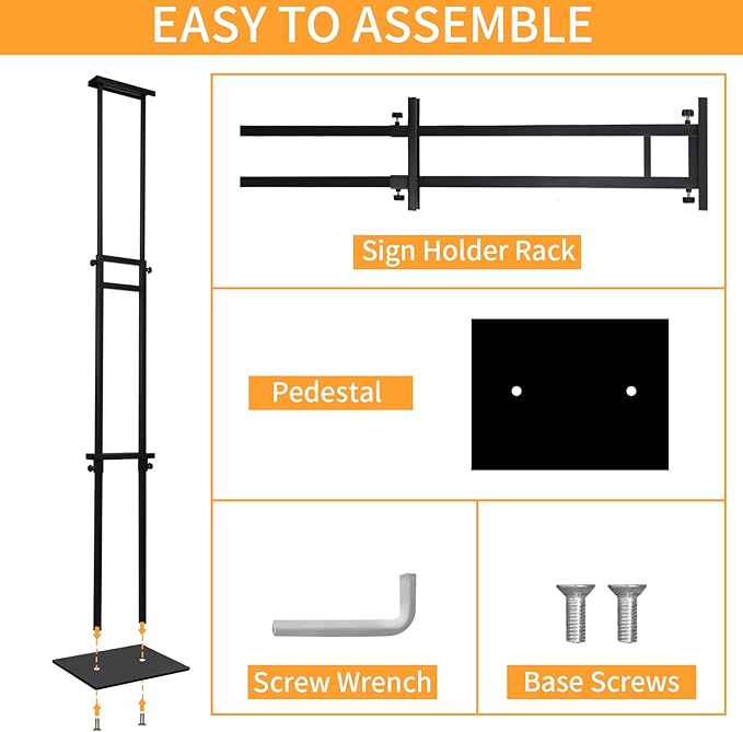 Poster Stand Heavy Duty - 2 Pack Pedestal Poster Stands for Display, Adjustable Height up to 80 Inch, Double Sided Black Floor Standing Sign Holder for Foam Board Signage