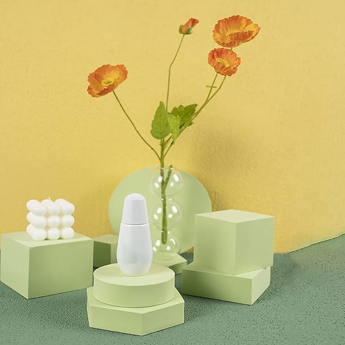 8PCS Geometric Cube Photo Props Set, Hard Foam Photography Background Props for Goods, Crafts, Lipstick, Jewelry, Cosmetics, Makeup Tools, Food (Green)