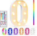 Pooqla Colorful Light Up Letters with Remote, Upgraded 35 Colors LED Marquee Letters, RGB Lighted Letter for Girls Teenager Gift, Birthday, Party, Wedding, Night Light, Room, Bedroom Decor, Letter O