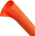 Automotive Wire Loom Tubing, Split Braided Cord Protectors from Pets No Chew, Flexible Cable Sleeve Cable Management for TV/Computer/Electric Wires (Orange, 5/8"-10ft)