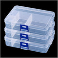 3pcs Clear Storage Small Parts Organizer Box Storage Bin With Dividers Multi Compartment for Beads Art DIY Tackle Box Organizer (5 - compartment sewing box)