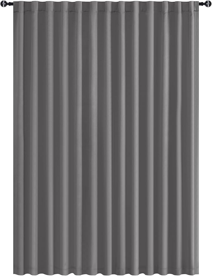 Hiasan Patio Sliding Door Room Divider Curtain Privacy Blackout Thermal Insulated Curtains with Back Tab & Rod Pocket for Bedroom Partition, Living Room Shared Office(100 x 96 Inches, Light Grey)