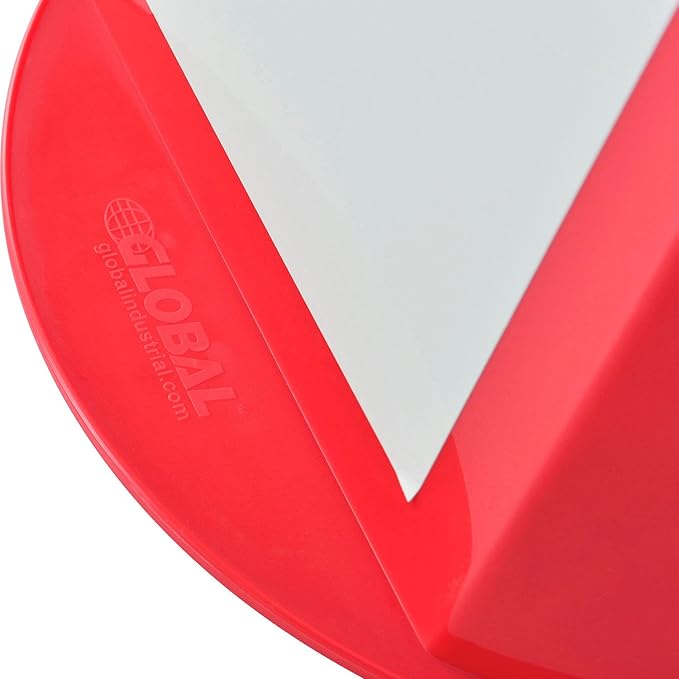 Global Industrial Inventory Control Cone W/Dry Erase Decals, 10" L x 10" W x 5" H, Red, Lot of 5