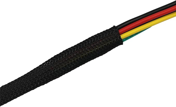 30ft PET Expandable Sleeving Wire Cable Sleeve (3/5", Black)
