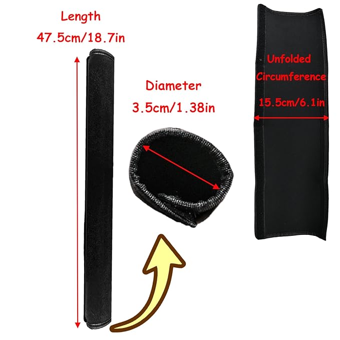18.7×1.37×1.37in Armrest Handle Cover, Universal Handle Sleeve Cover Replacement Pushchair Handle Cover Elastic Dust Proof Protector Sleeve Accessory for Pushchair Pram