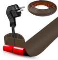 Floor Cord Cover Cable Cavity Self Adhesive Cord Hider Floor 10FT Floor Cable Management Power Cord Protector Floor Electric Cord Covers for Offices, Gym, Exhibitions (CoffeeBrown, 1.18" x 20')