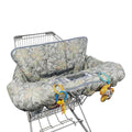 Shopping Cart Cover for Baby boy Girl, Multi-in-1 Cart Covers for Babies, Soft Padded Infant High Chair Cover, Machine Washable, Grocery cart seat Cushion Cover Grey Leaves