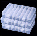 3pcs Clear Storage Small Parts Organizer Box Storage Bin With Dividers Multi Compartment for Beads Art DIY Tackle Box Organizer (24compartments)