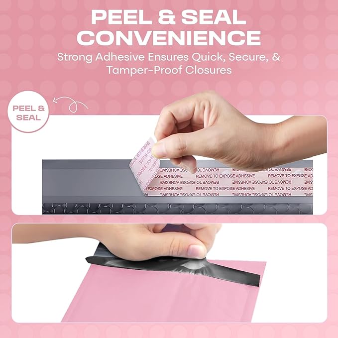 Light Pink 10x13 Inch Poly Bubble Mailers |Self Seal Padded Envelopes for Thick books | Cushioned Bubble Mailer | Usable Size 9.5x13 Inch | Waterproof Lightweight Mailing Shipping Bags | 100 Pack Bulk
