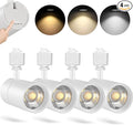 VANoopee 3-Color 20W H Track Lighting Heads Dimmable No Flicker Bright LED Track Lighting Fixtures for Accent Task Retail Kitchen Ceiling Track Light H Type Pack of 4 - CRI90+ 36° 2000lm White