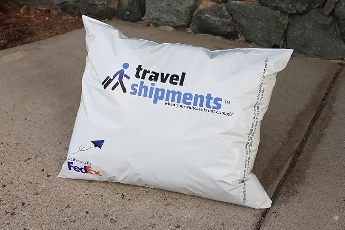 Pre-Paid Shipping Mailer Bag, Large White (20x24 inch), Extra Luggage Solution. Click "Customize Now" to enter destination address for pre-paid shipping label, and order.