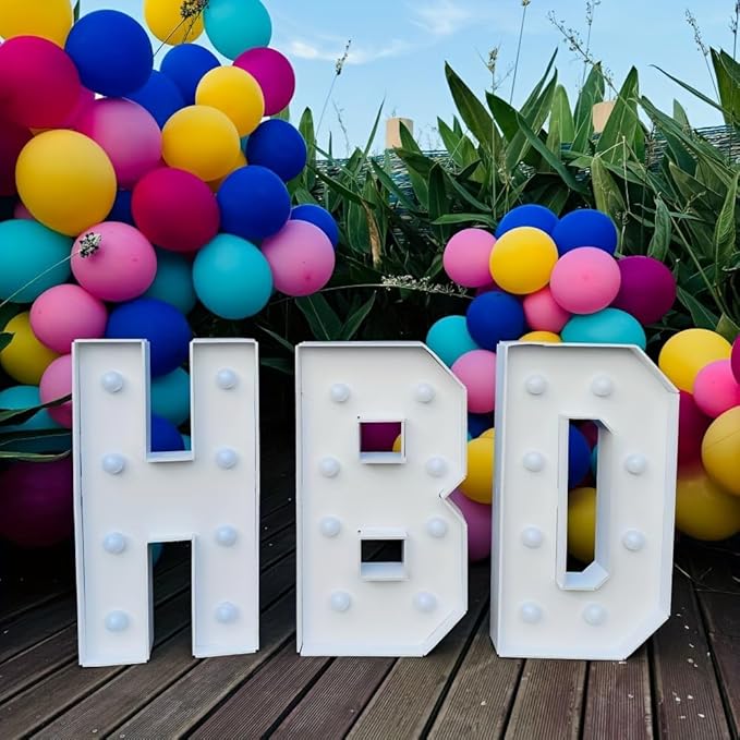 PRELIFE MEMORY 3FT/36 Inch Light Up Marquee Letter A-Z, Cold White Frame KT Board Plug-in KT Board with Bracket White LED Party Decorative Light Decoration for Birthday Party Anniversary (Letter B)