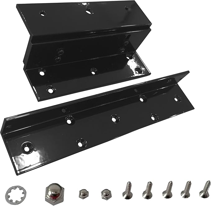 Visionis FPC-5191-BL Black 300lbs Indoor Electromagnetic Lock with 300 lbs L and Z Bracket for Inswinging Door